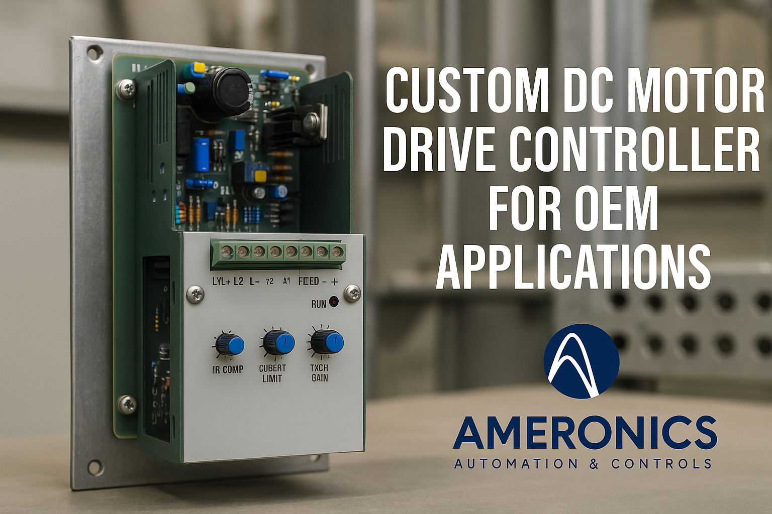 alt="Custom DC motor drive controller for OEM applications by Ameronics"