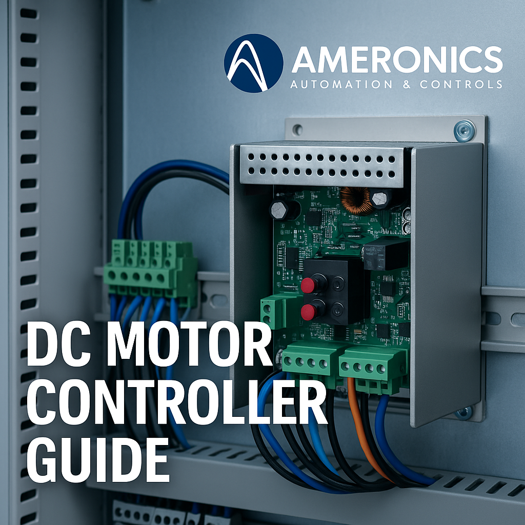 “DC motor controller guide showing custom Ameronics controller”